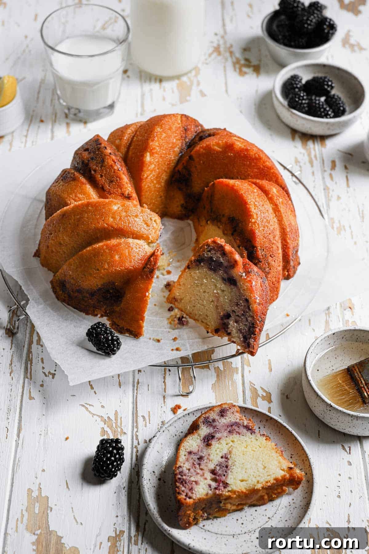 Cake over a wire rack 