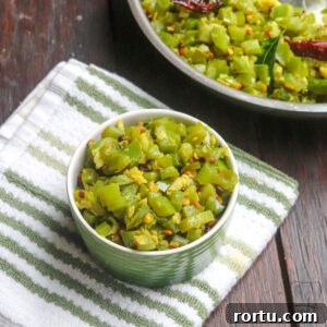 Finished capsicum poriyal