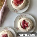 mini pavlovas rhubarb kaffir lime coconut