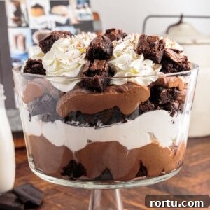 Front view of Brownie Trifle Recipe