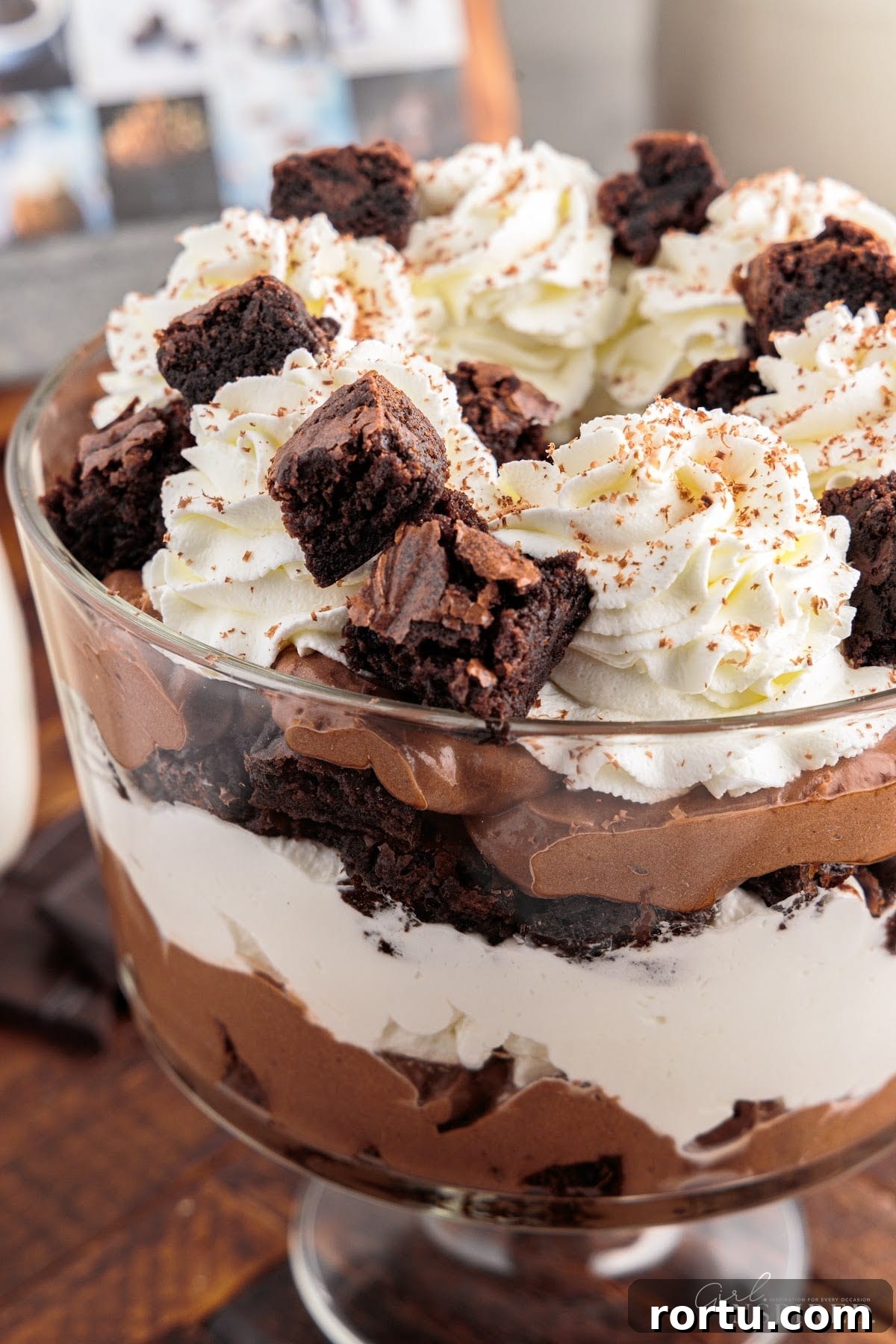 Front close up of Brownie Trifle.