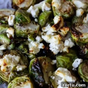Crispy feta brussel sprouts on a plate.