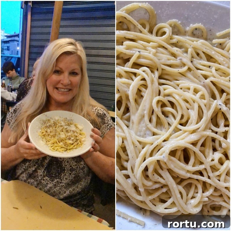 RecipeGirl in Italy with Cacio e Pepe