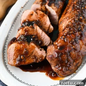 Learn how to make this delicious and easy maple syrup and garlic glazed pork tenderloin.