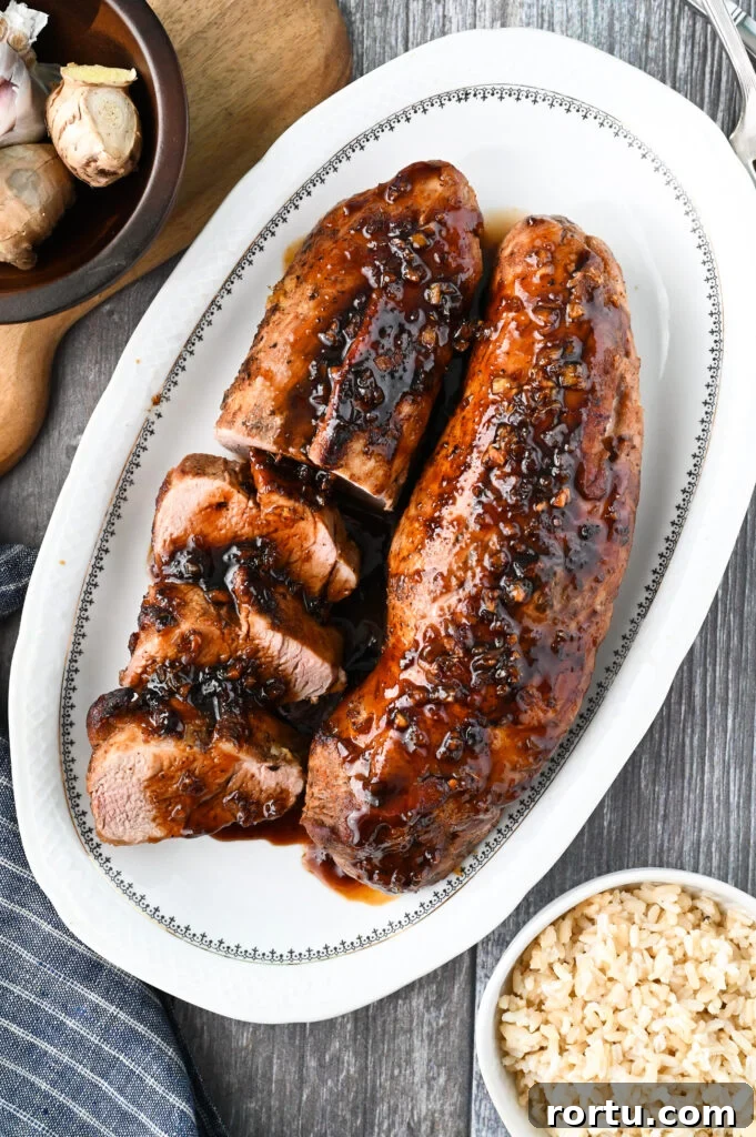 Learn how to make this delicious and easy maple syrup and garlic glazed pork tenderloin.