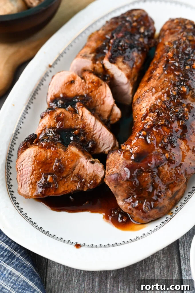 Learn how to make this delicious and easy maple syrup and garlic glazed pork tenderloin.