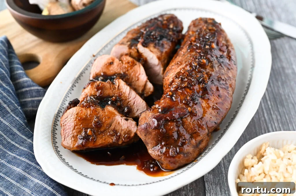 Learn how to make this delicious and easy maple syrup and garlic glazed pork tenderloin.
