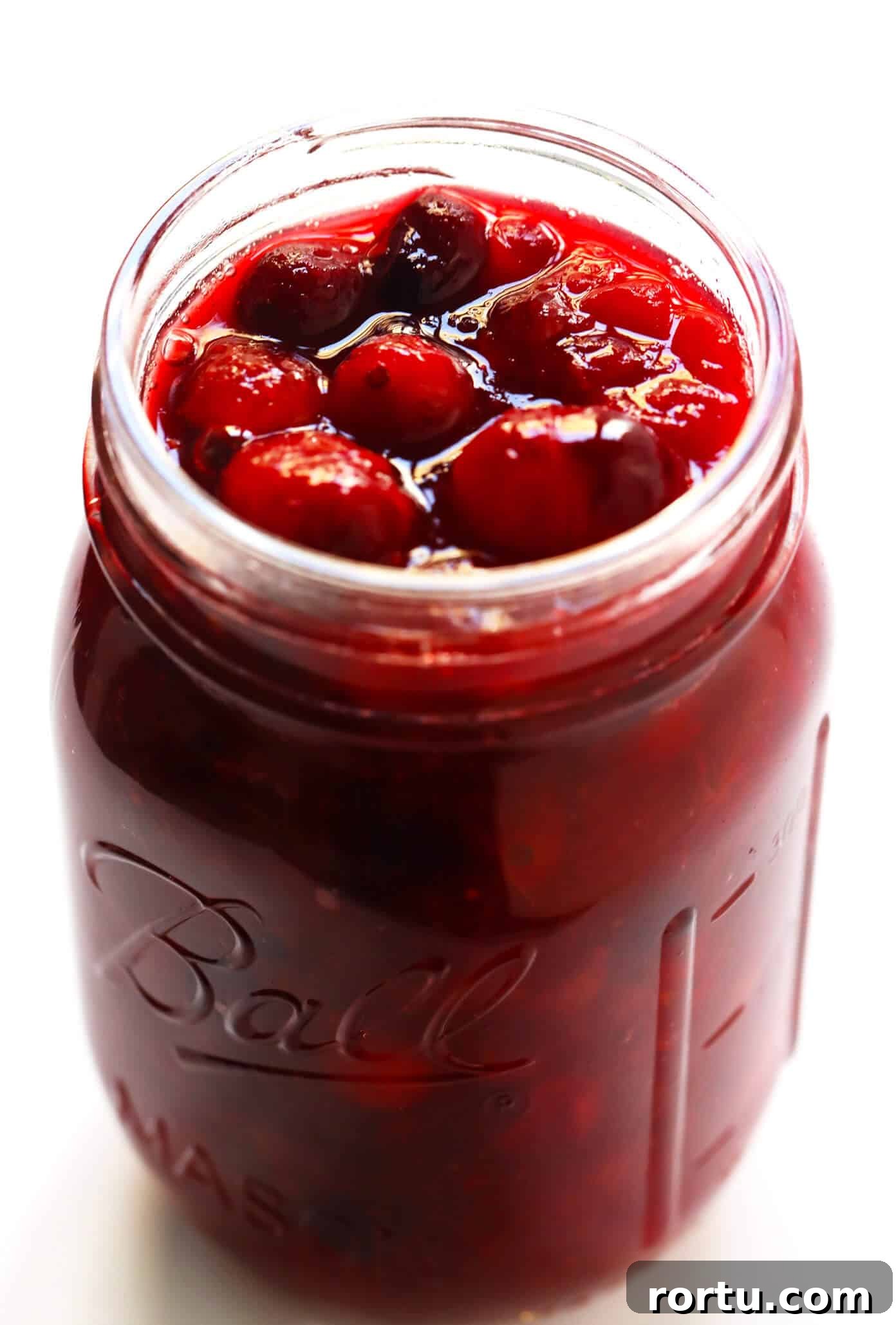 Maple Cranberry Sauce in Canning Jar