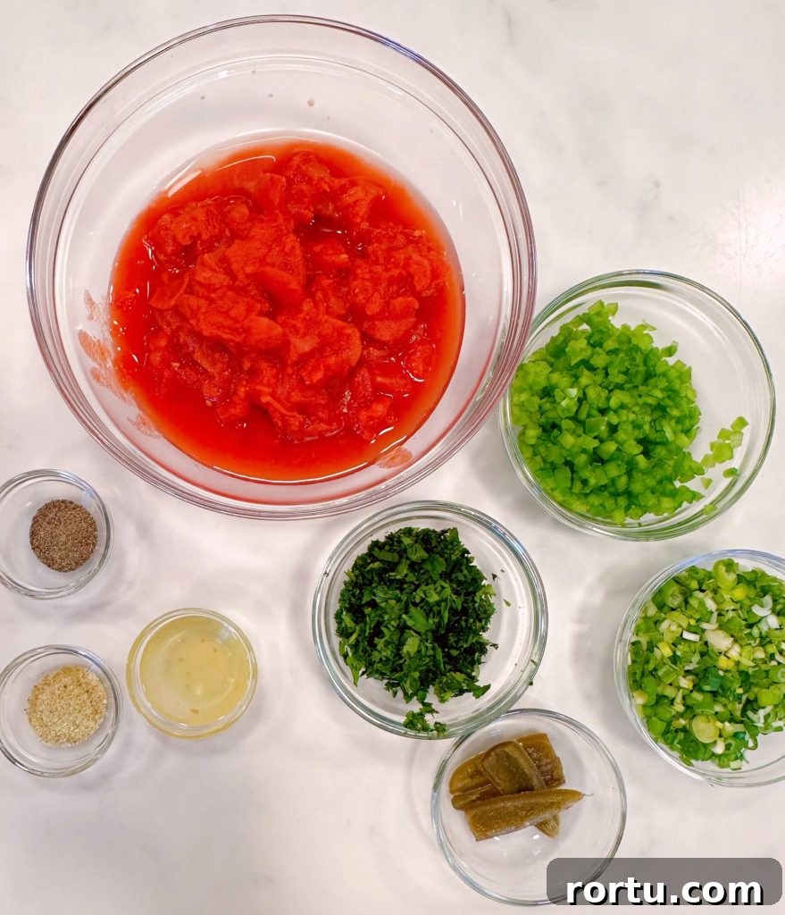 Ingredients for salsa.