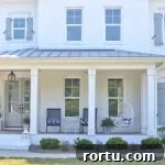 white painted brick house