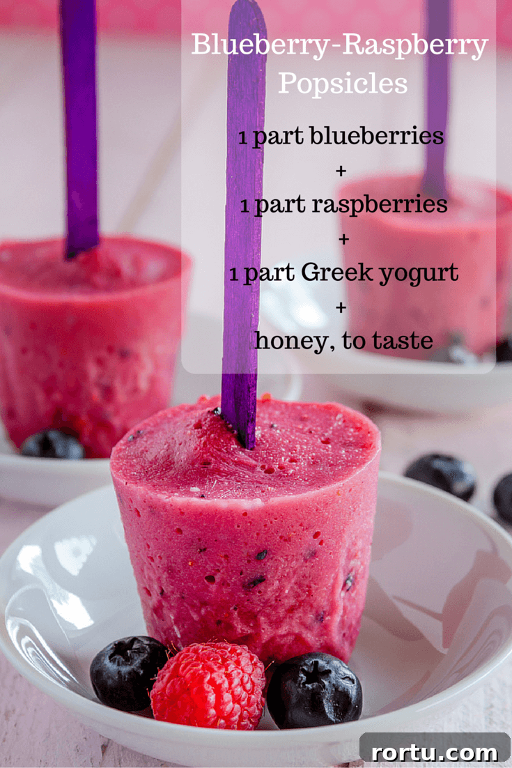 Homemade Blueberry-Raspberry Popsicles 