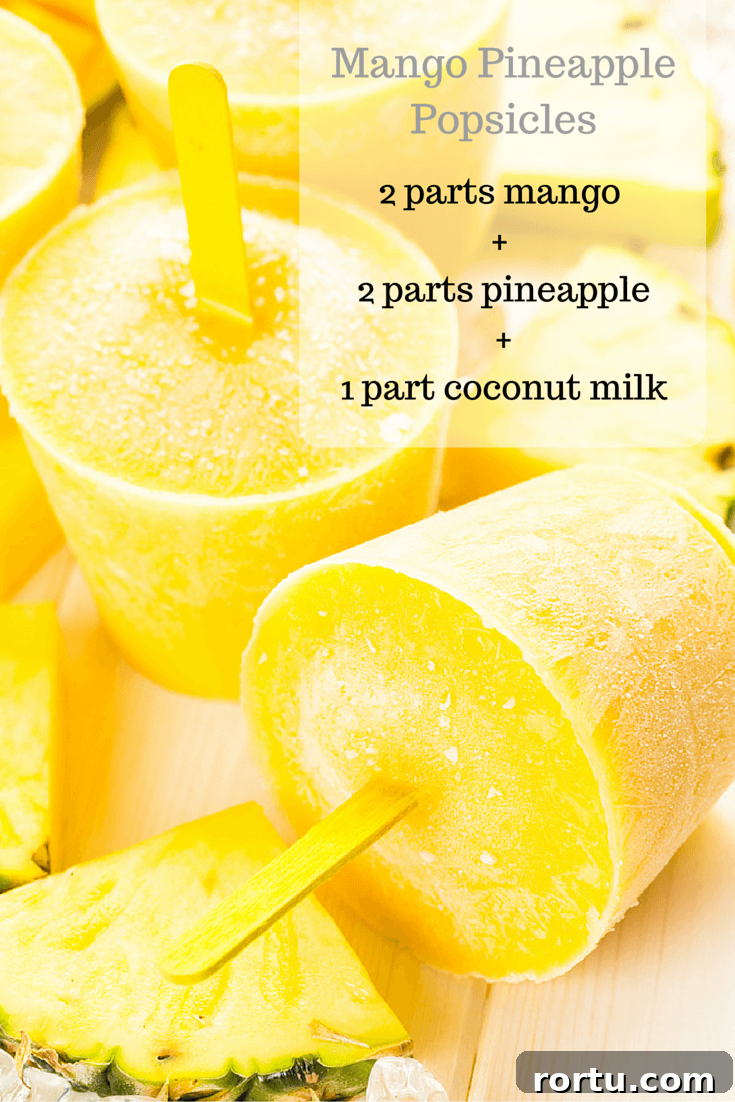 Homemade Mango-Pineapple Popsicles