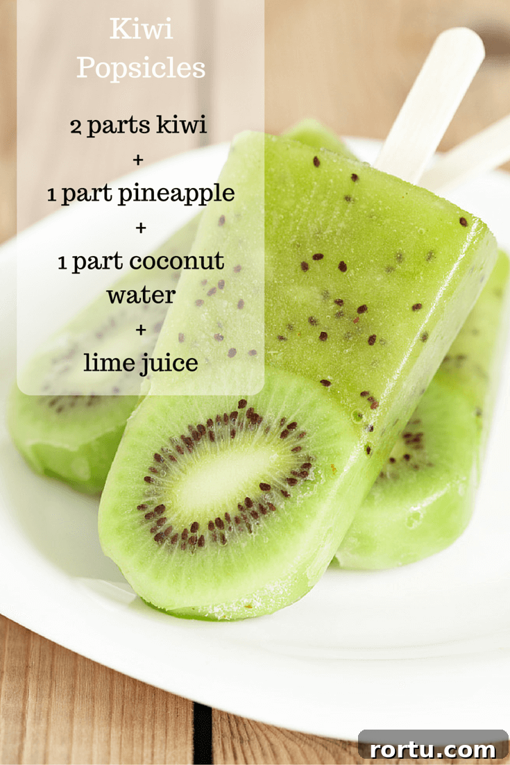 Homemade Kiwi Popsicles 