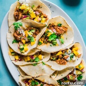 Instant Pot Jamaican Jerk Jackfruit Tacos Recipe 3 jamaican jackfruit tacos