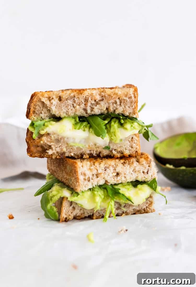 Havarti and Avocado Grilled Cheese Sandwich.