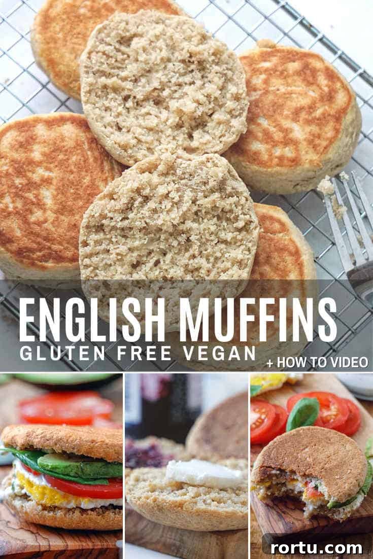 Gluten free English muffins recipe with gluten free sourdough starter - easy, healthy, homemade comfort food in just 30 minutes.