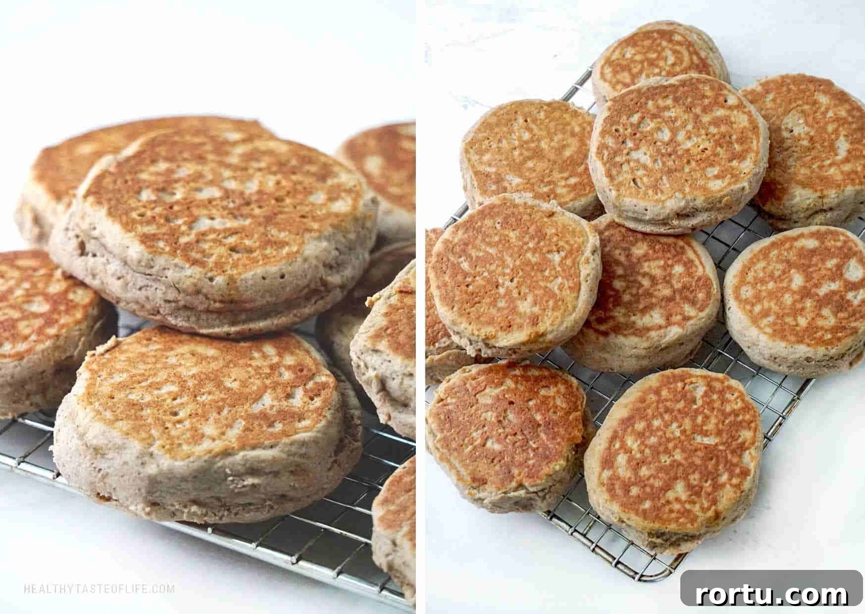 Whole grain gluten free English muffins (buckwheat, sorghum flour)