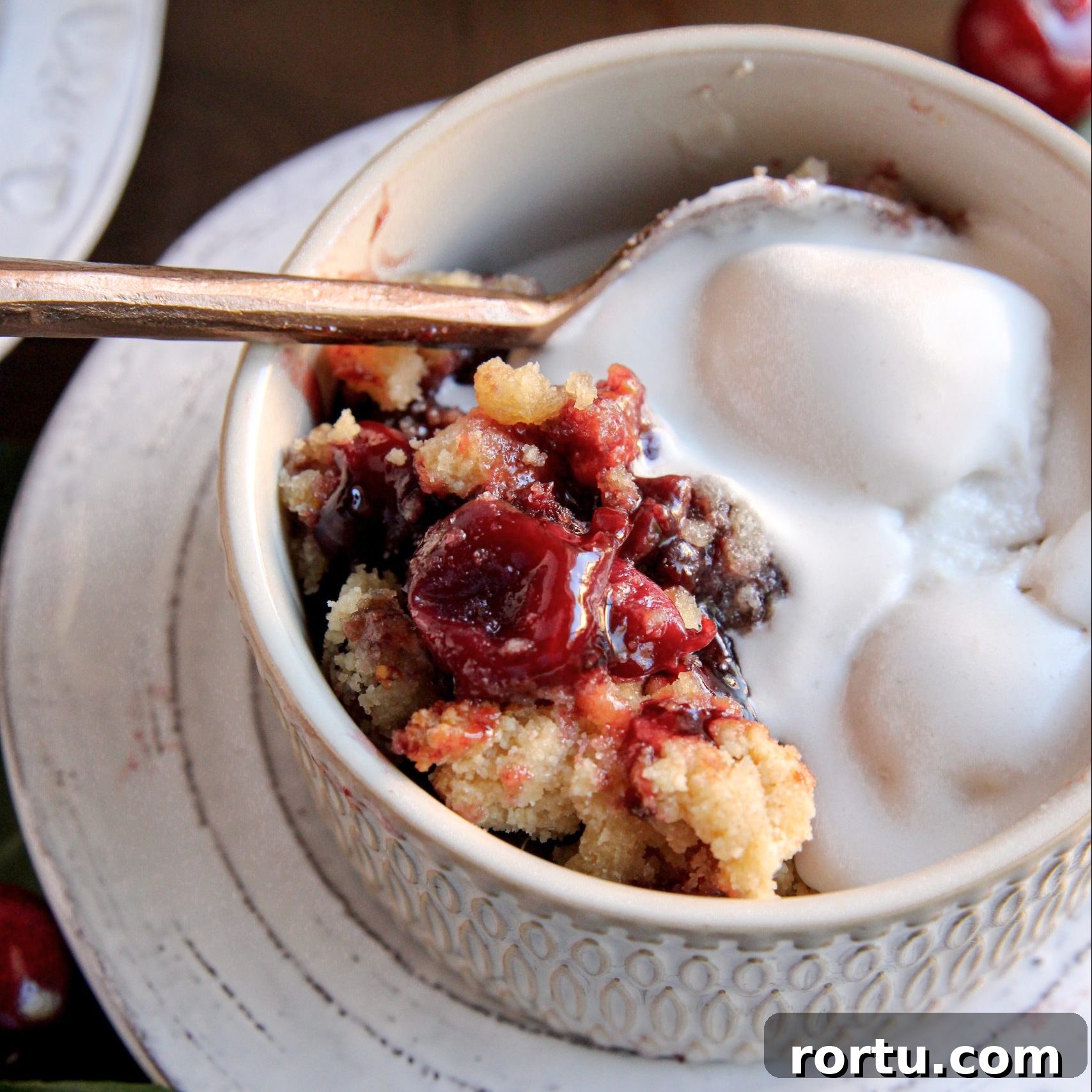 Paleo Cherry Crisp - Gluten-free, dairy-free, with nut-free option. Easy, delicious and freezer-friendly!