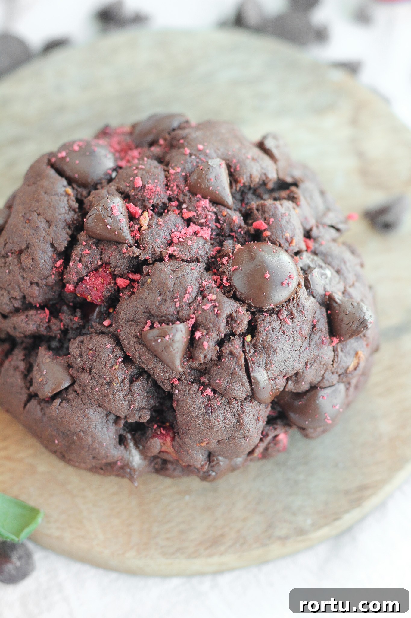 Giant Chocolate-Dipped Strawberry Cookies for Dessert Fans 7 Cookies on cooling rack
