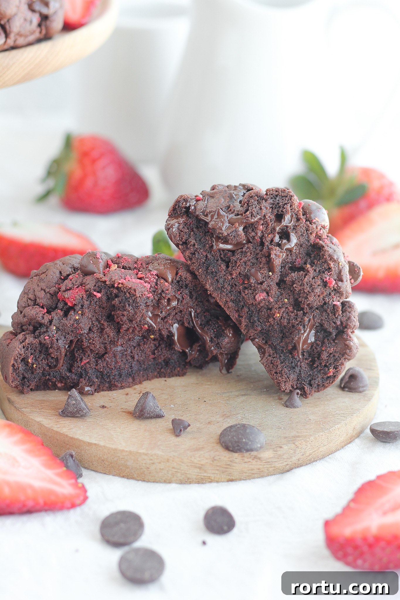 Giant Chocolate-Dipped Strawberry Cookies for Dessert Fans 9 Stack of giant cookies