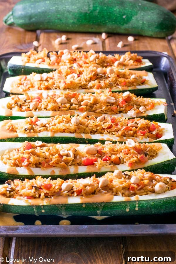red thai zucchini boats