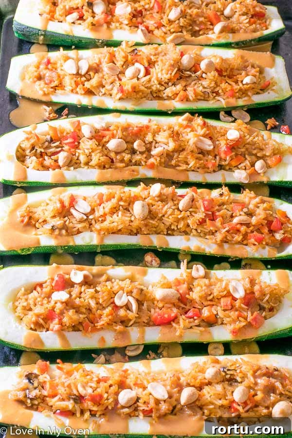 Red Thai Zucchini Boats