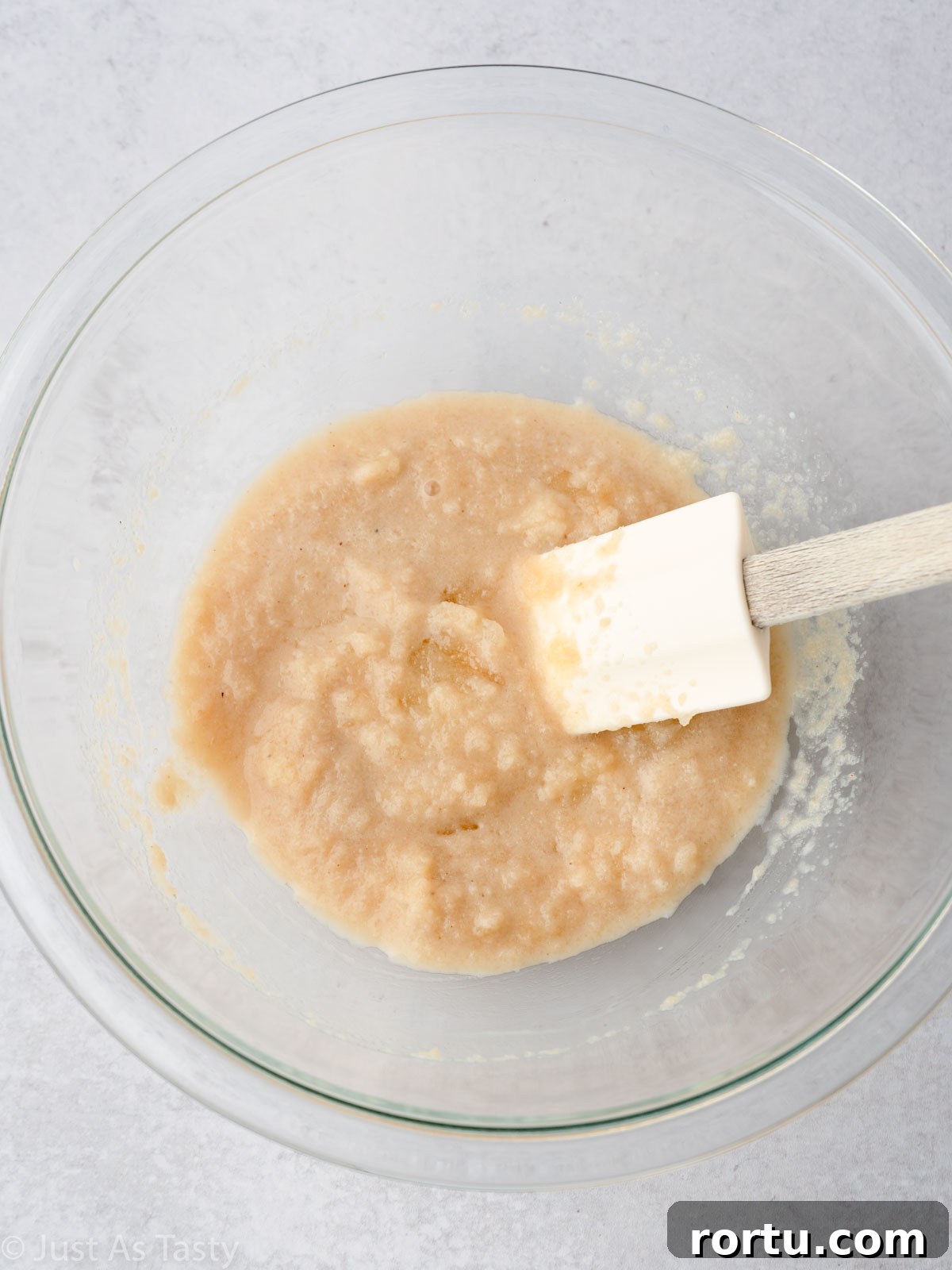 Wet ingredients in a bowl.