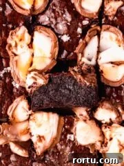 brownies with cadbury creme eggs on top