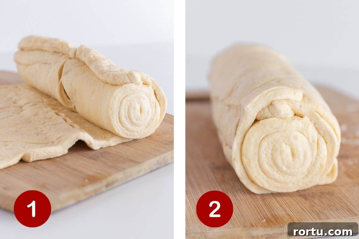 Cream Cheese Danish Made with Crescent Rolls: Quick Recipe 4 Steps 1 and 2 of making a crescent roll danish. 1, unwrap crescent rolls. 2, wrap one package of rolls around the other.