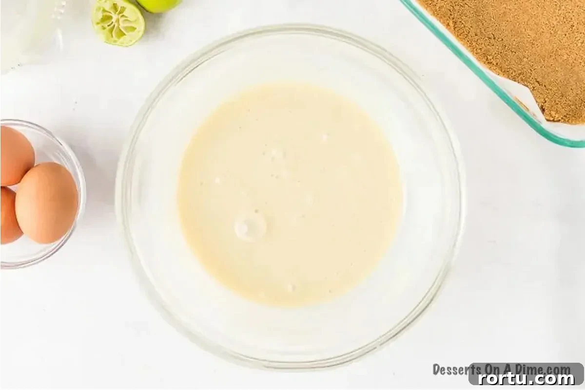 Key lime mixture in bowl. 