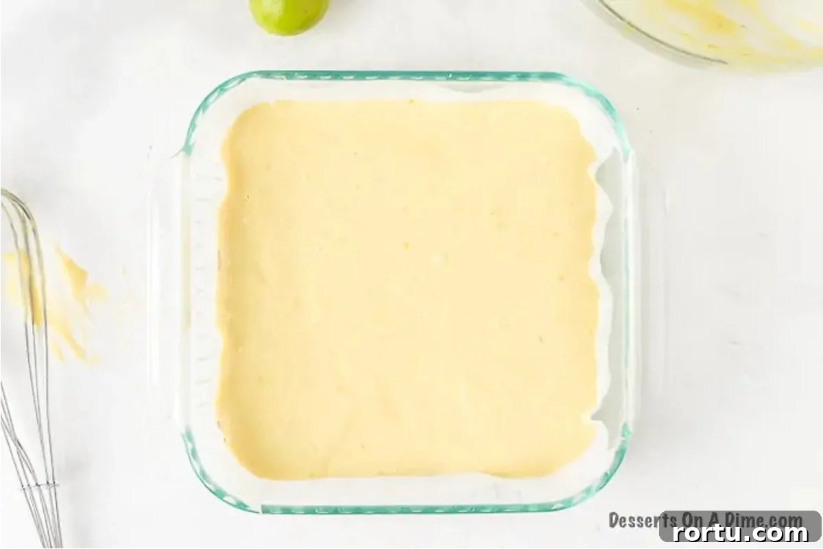 Filling in baking dish. 