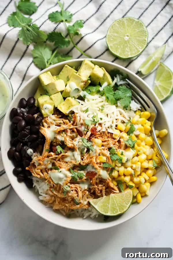 Slow Cooker Chicken Burrito Bowl