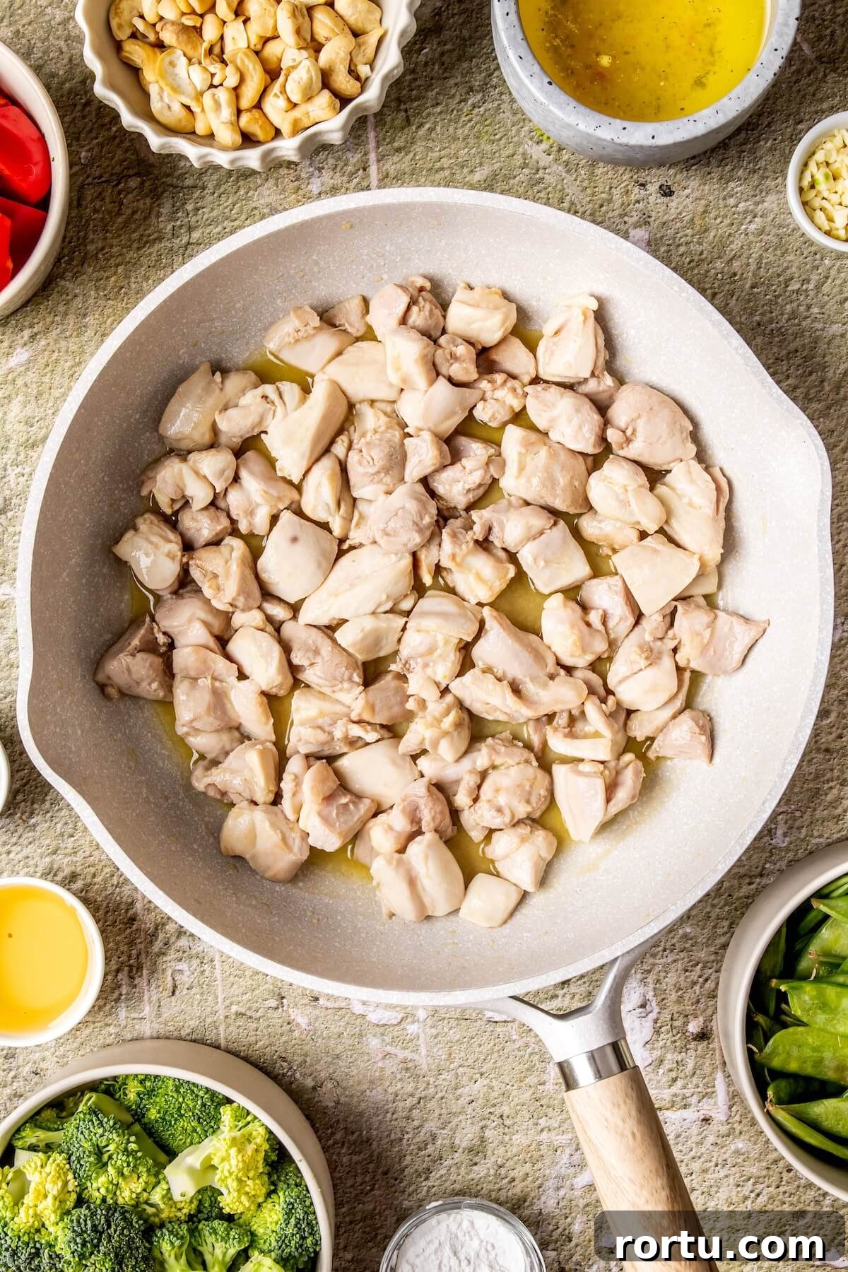 One-Skillet Cashew Chicken Stir-Fry Recipe for Weeknights 7 How to Make One Skillet Cashew Chicken Step 1 - Olivia Adriance
