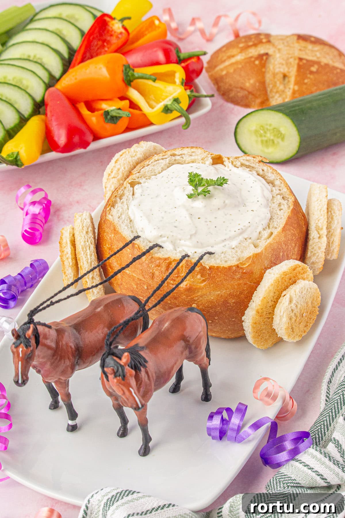 The Royal Coach Bread Bowl for Dip -> Royal Coach Bread Bowl Recipe for Party Dips 2 Finished bread bowl filled with dip.