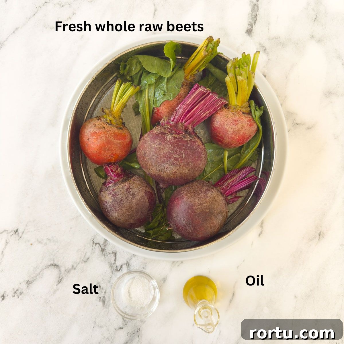 Beets in foil ready for roasting.