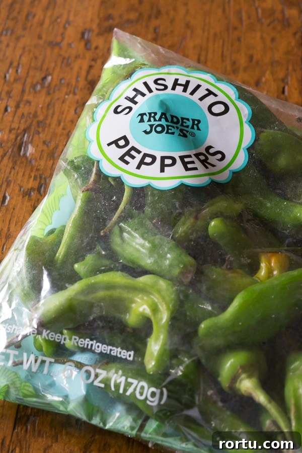 Shishito peppers in a bag. 
