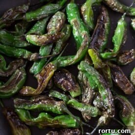 These blistered shishito peppers are the perfect summertime vegetable snack. Cooked quickly in oil and sprinkled with kosher salt for veggie perfection.