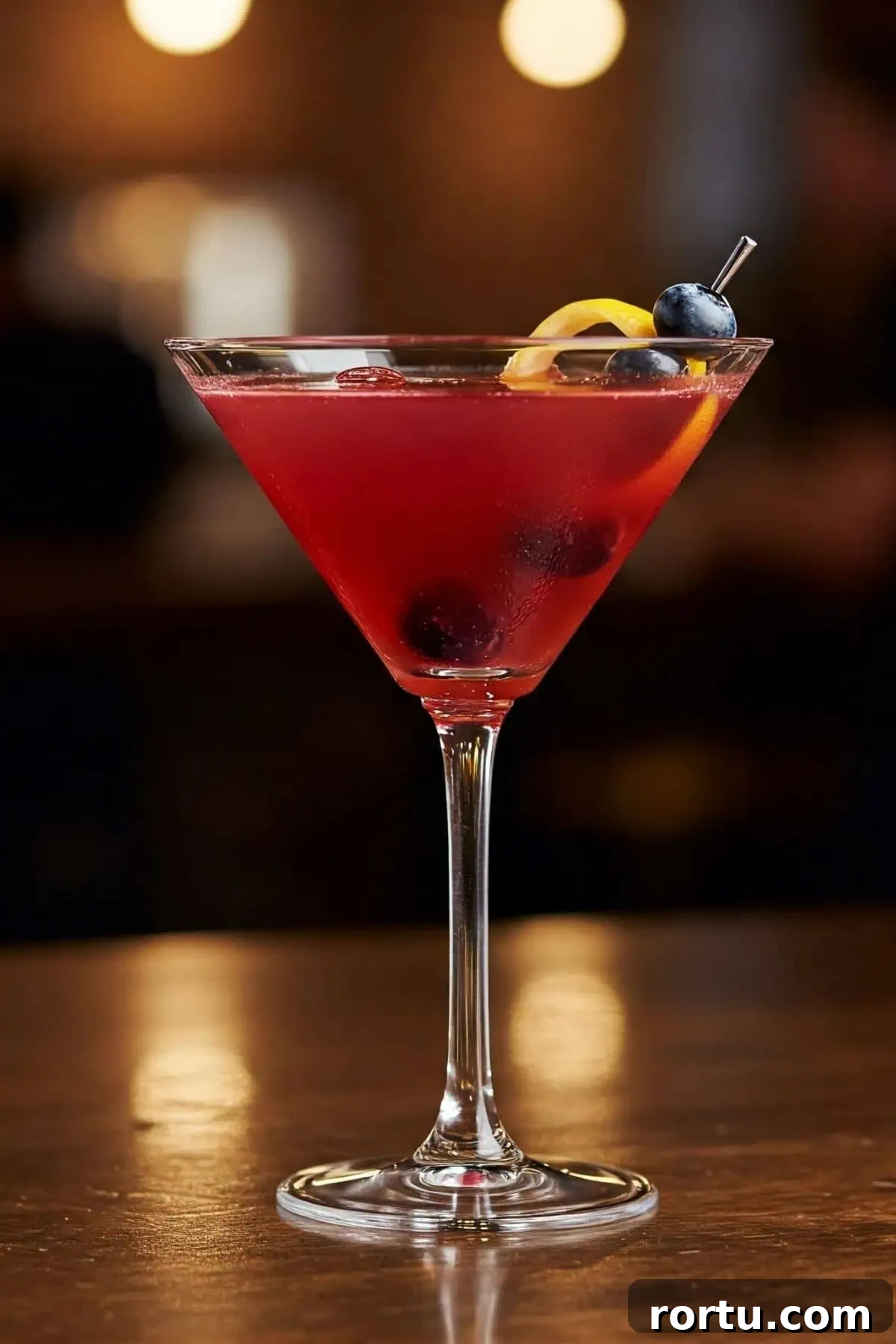 fleming's blueberry lemon drop on a bar