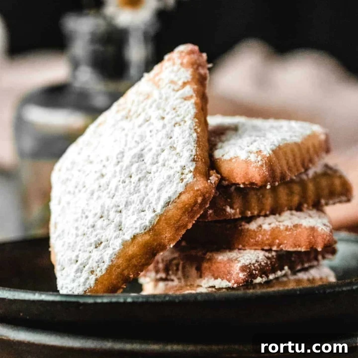 close-up of greek cookies in diamond shapes