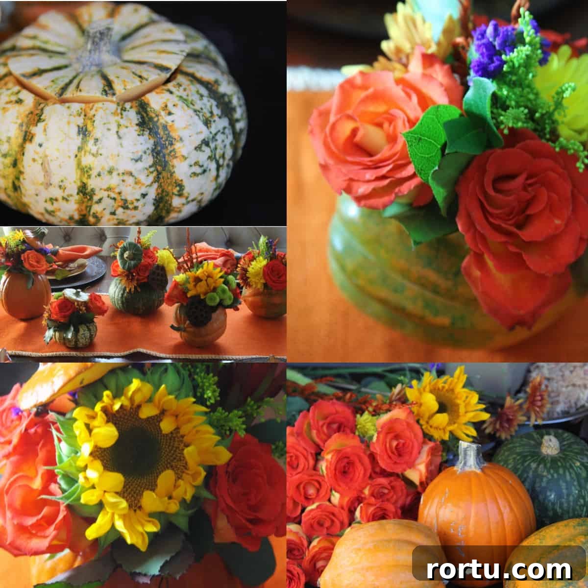 Pumpkin centerpieces collage