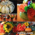 Collage of Thanksgiving centerpieces