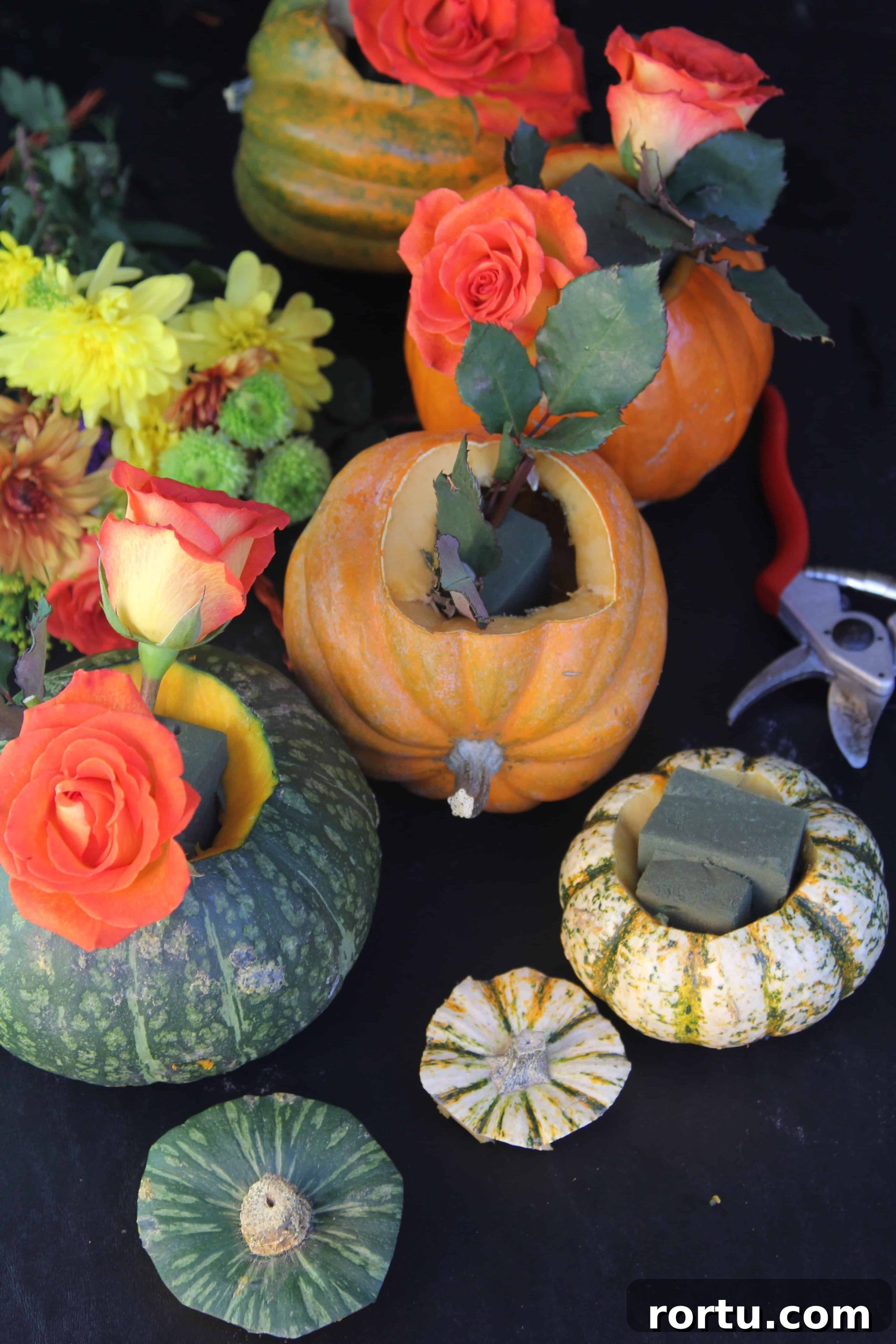 Oasis in carved pumpkins