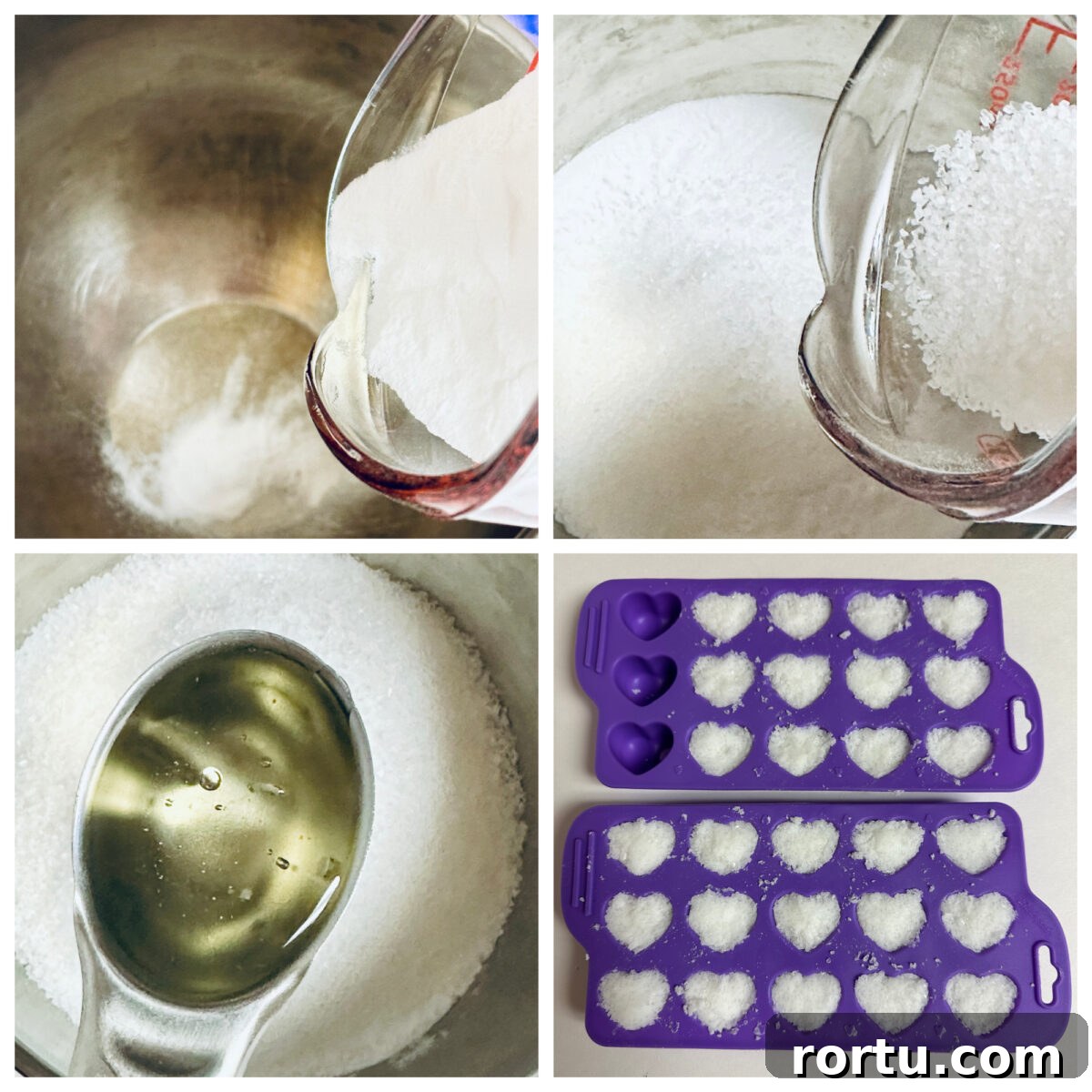step by step collage of images showing how to make homemade dishwashing pods