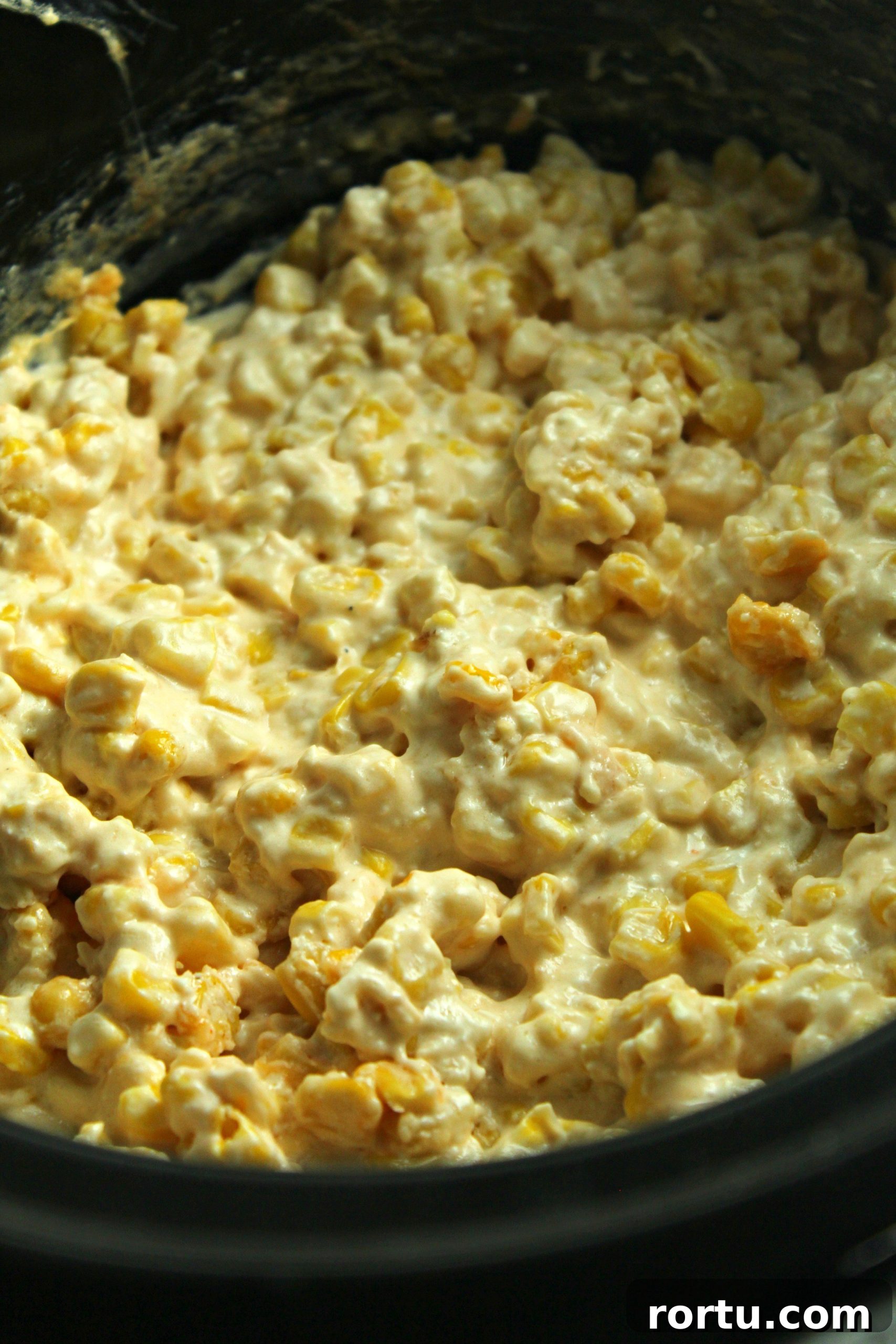 Cheesy corn closeup